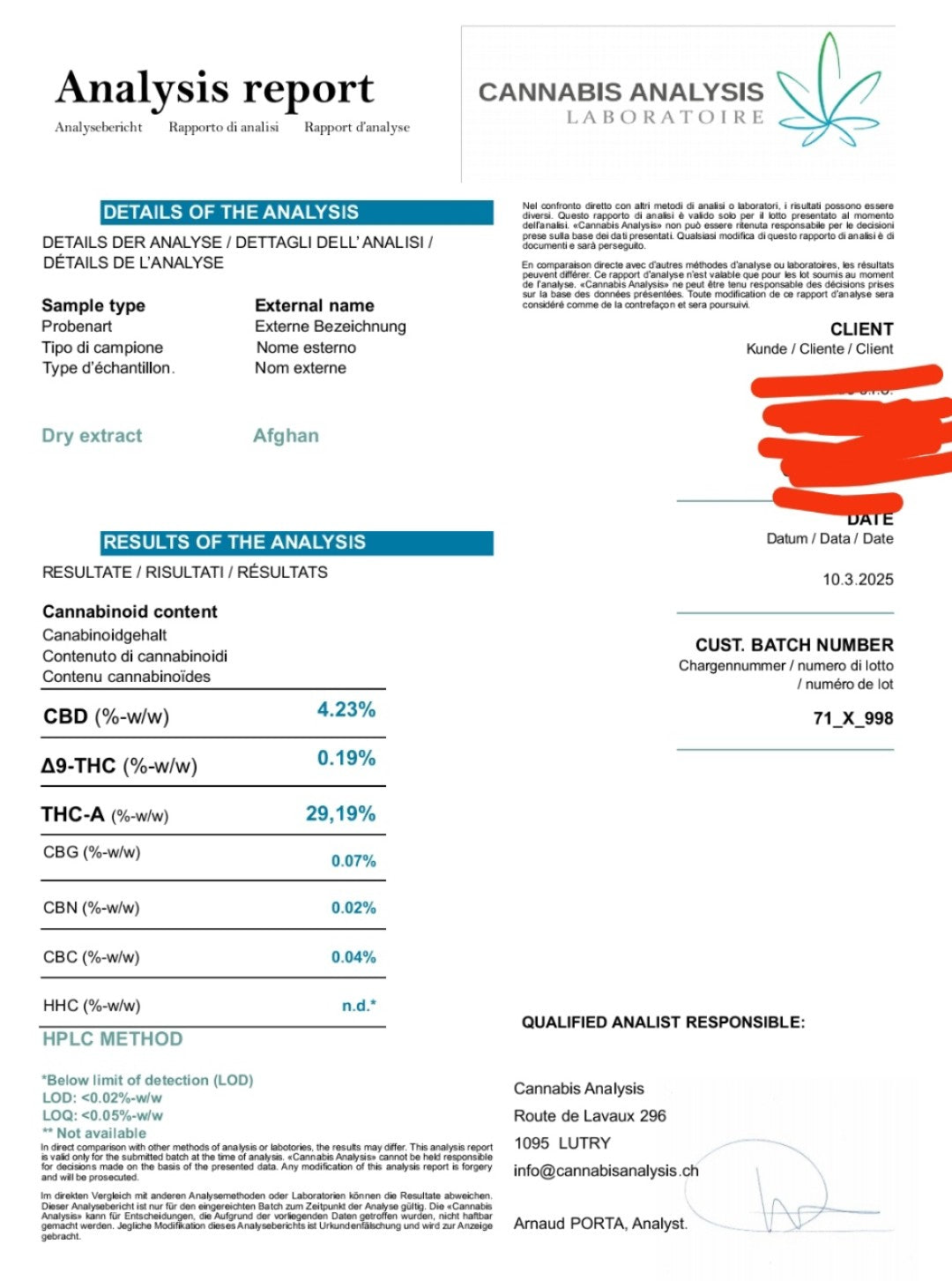 Svart Afhan Premium THCA 29% EXTREME
